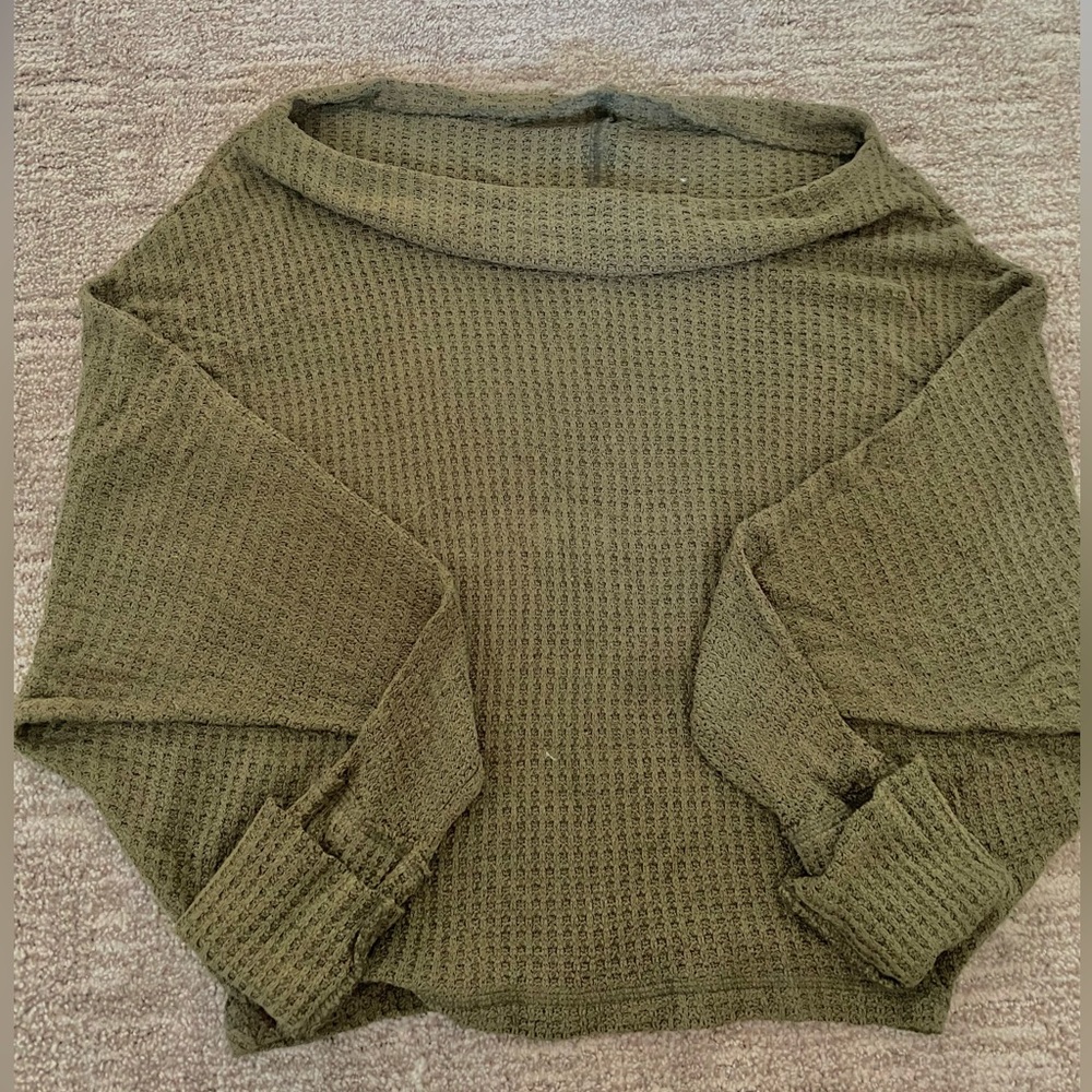 Free people off-shoulder sweater green